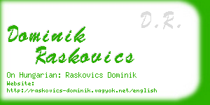 dominik raskovics business card